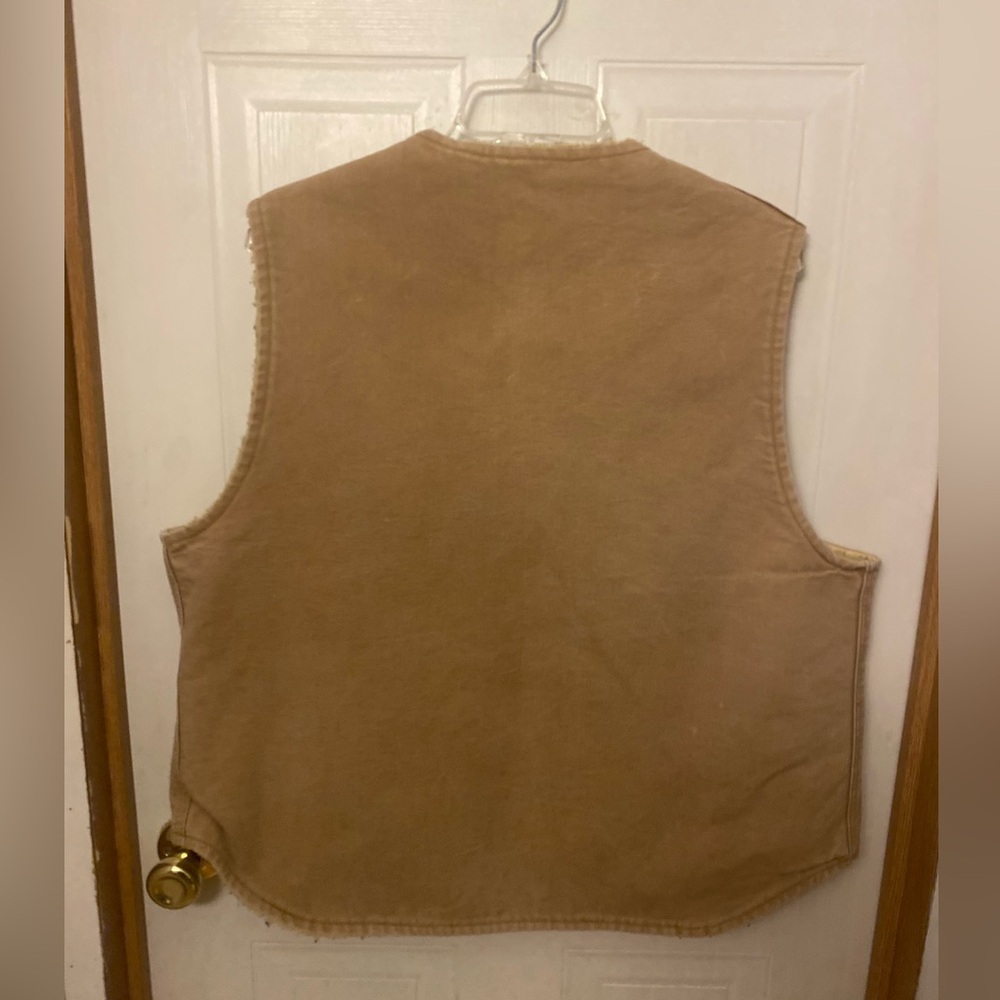 VTG Carhartt Tan Sherpa Lined Vest - Picture 2 of 9
